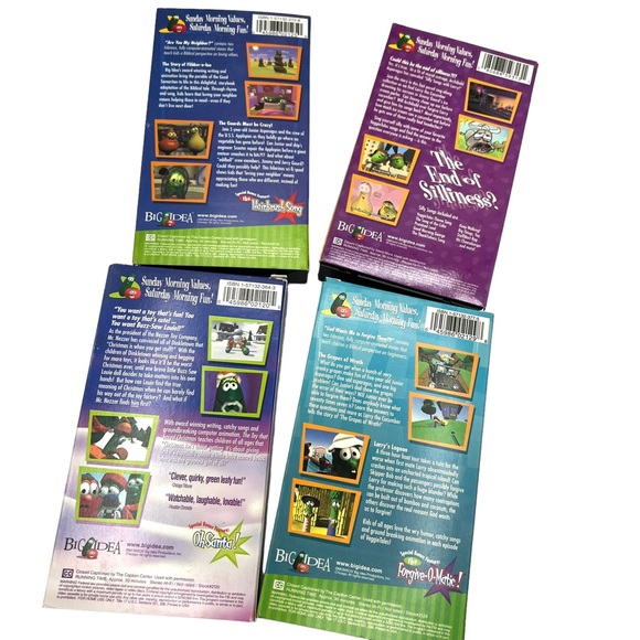 Veggie Tales VHS Lot of 4 Tapes Silly Songs, Neighbors, Toy That Saved Christmas - Picture 2 of 6